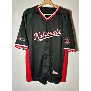 Washington Nationals 2019 MLB World Series  Black Baseball Jersey #8 Moore Sz Ld